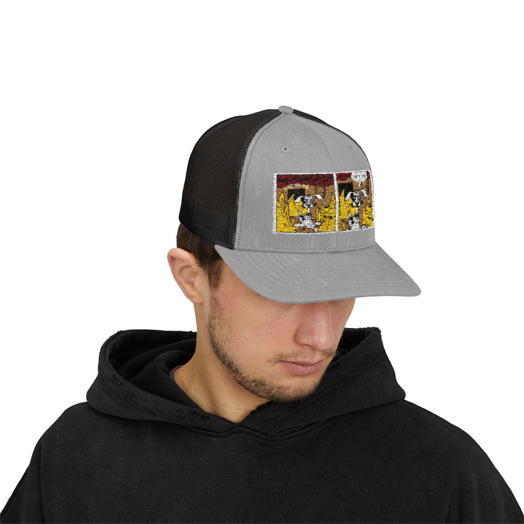 Trucker Cap — Vintage Comic Panel Patch Hat