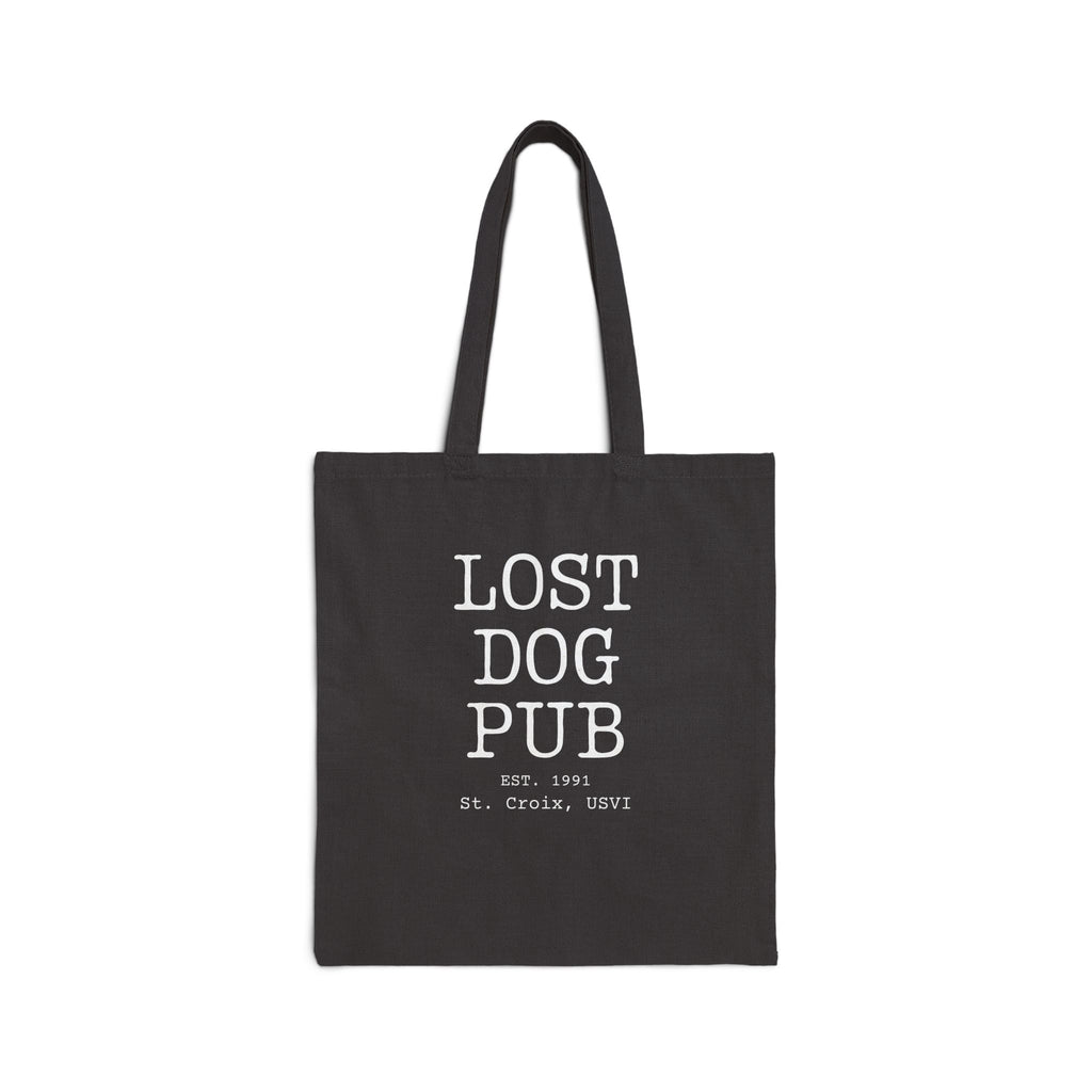 Lost Dog Pub Text Black Tote Bag