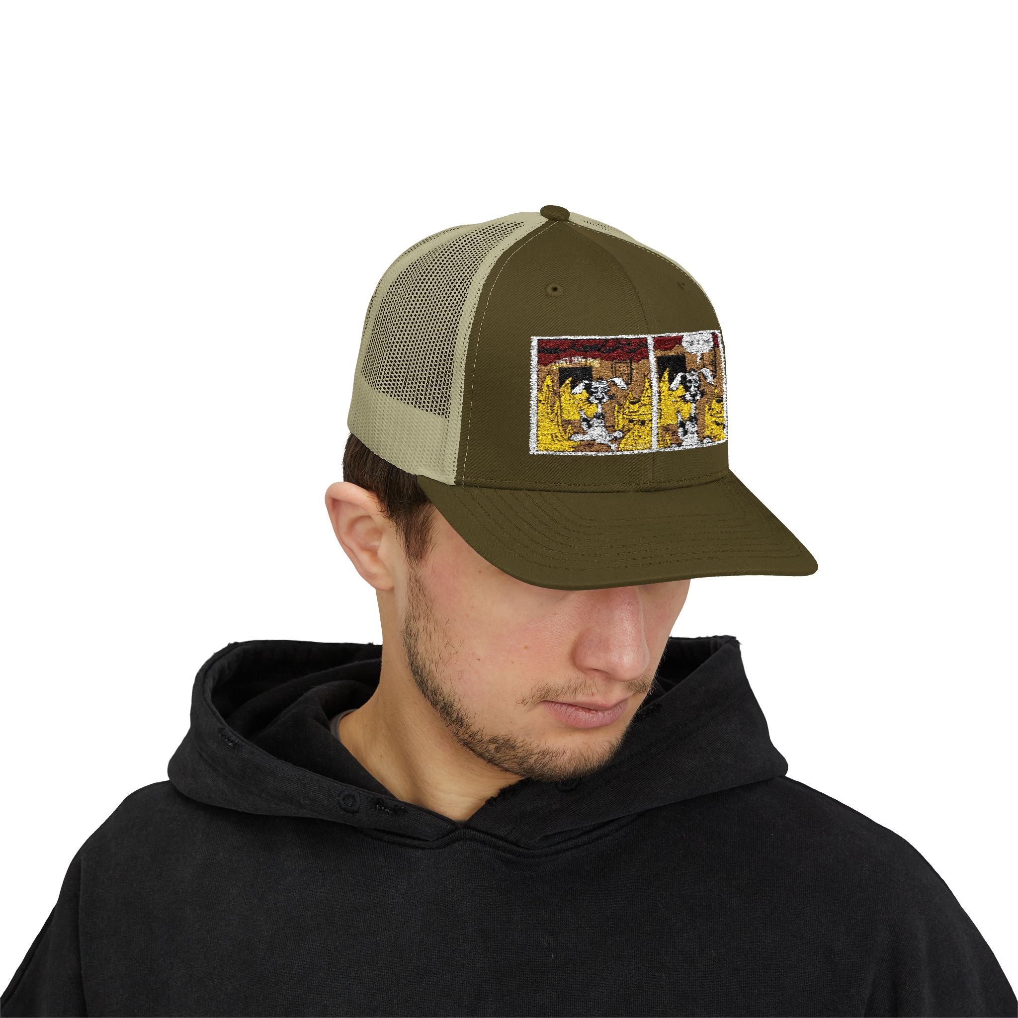 Trucker Cap — Vintage Comic Panel Patch Hat