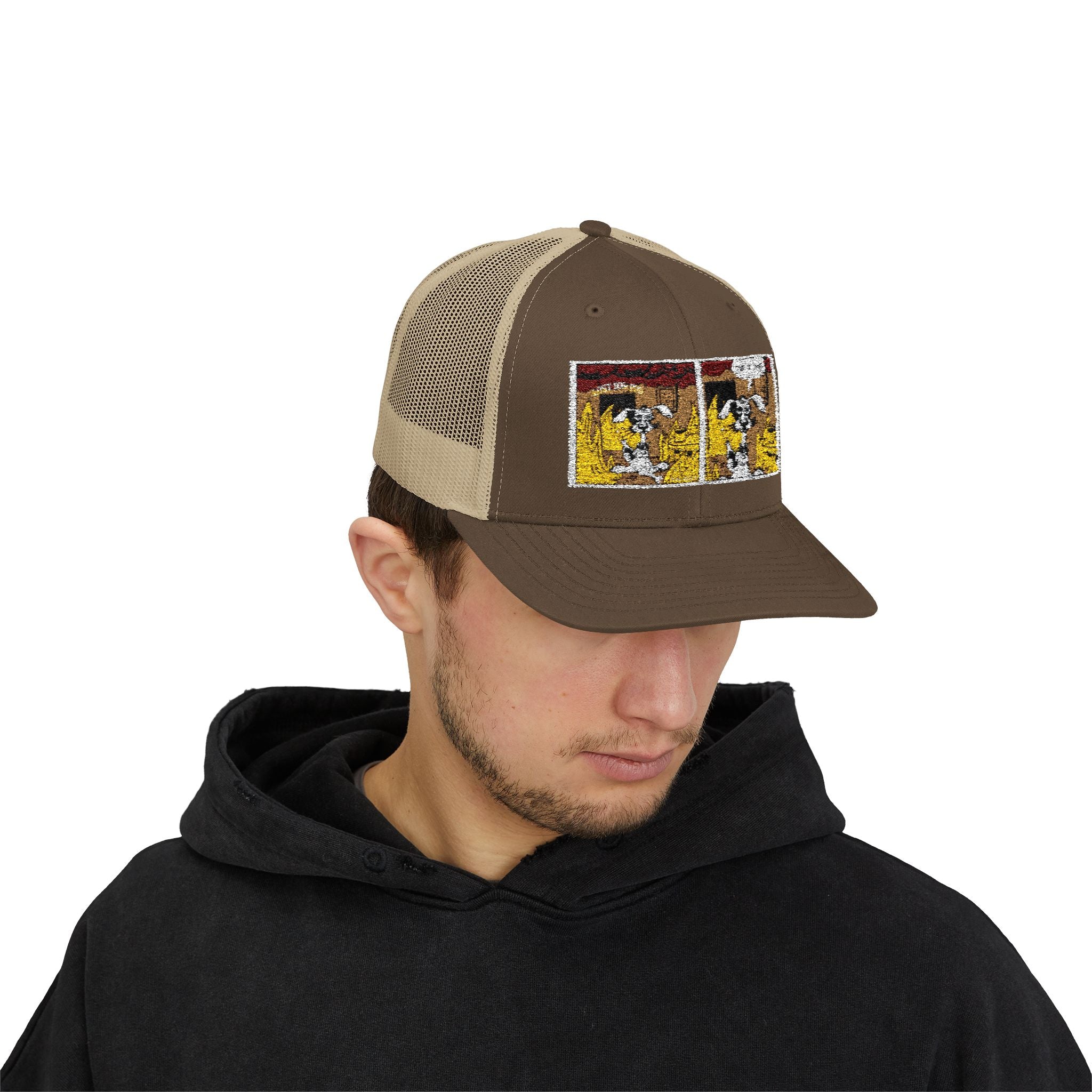 Trucker Cap — Vintage Comic Panel Patch Hat