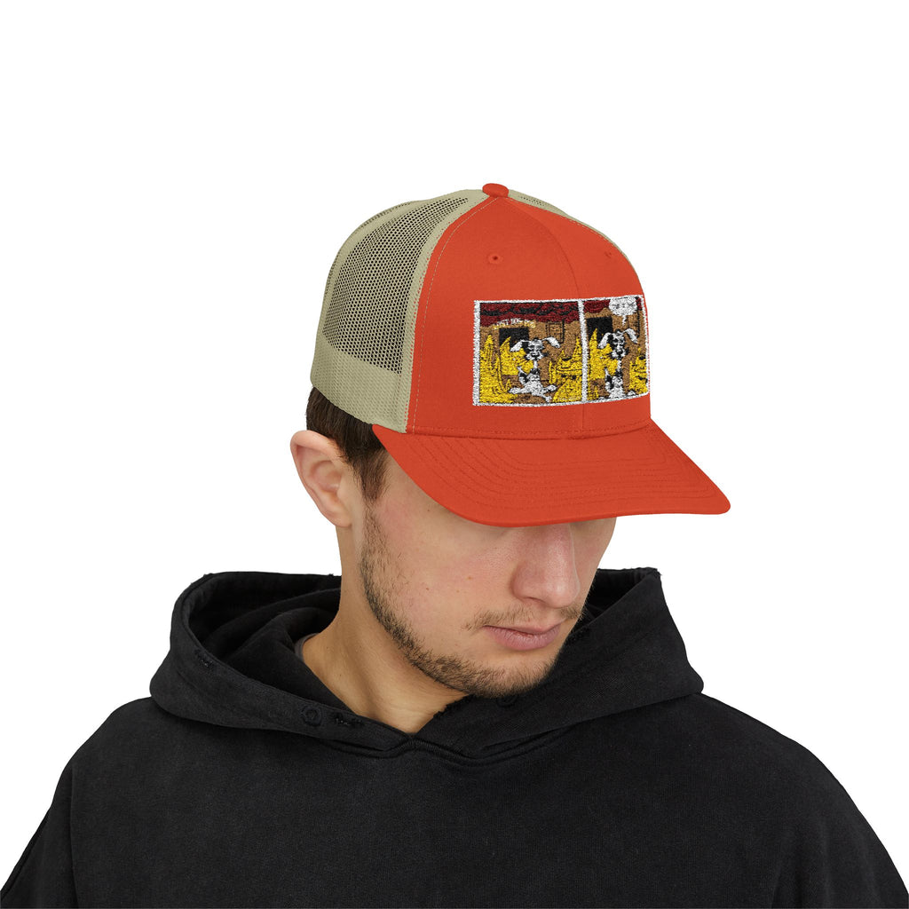 Trucker Cap — Vintage Comic Panel Patch Hat