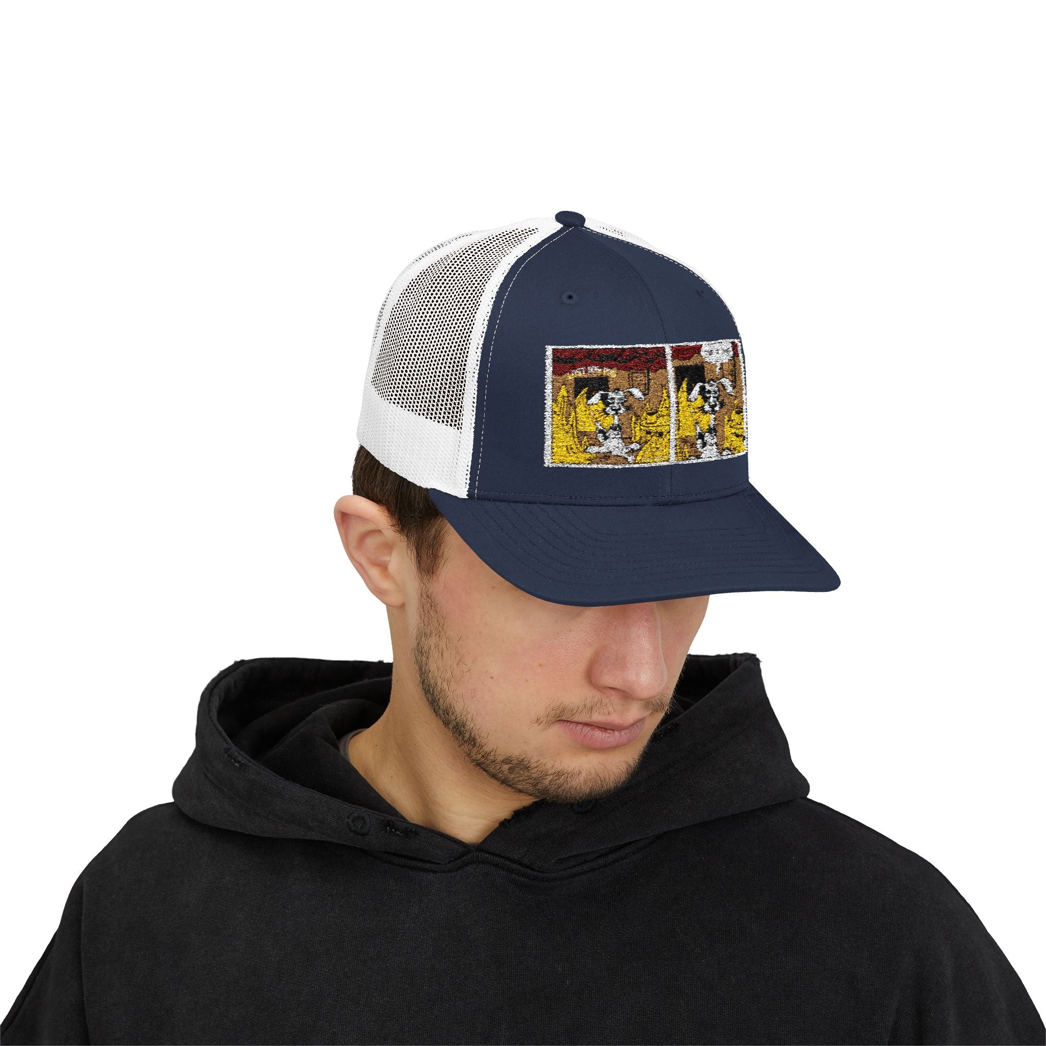 Trucker Cap — Vintage Comic Panel Patch Hat