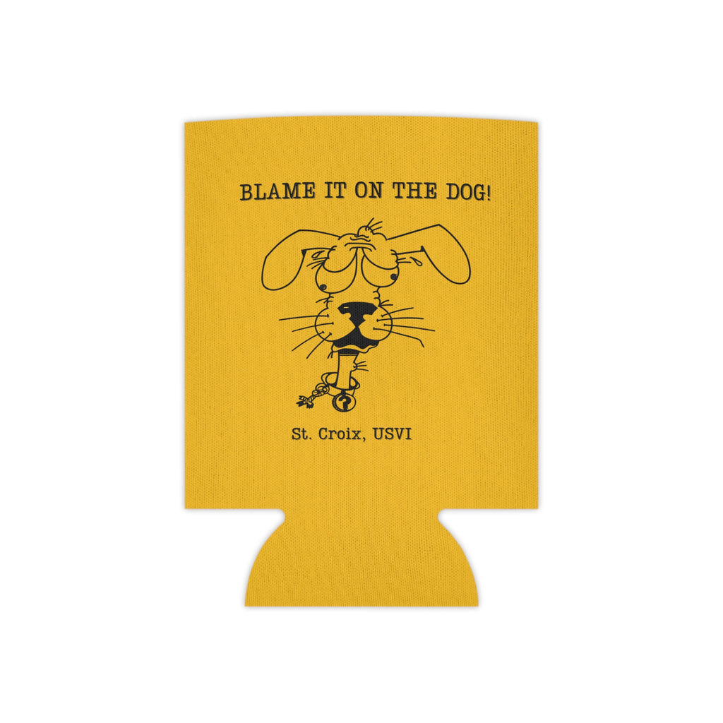Yellow Blame it on the Dog Retro Koozie