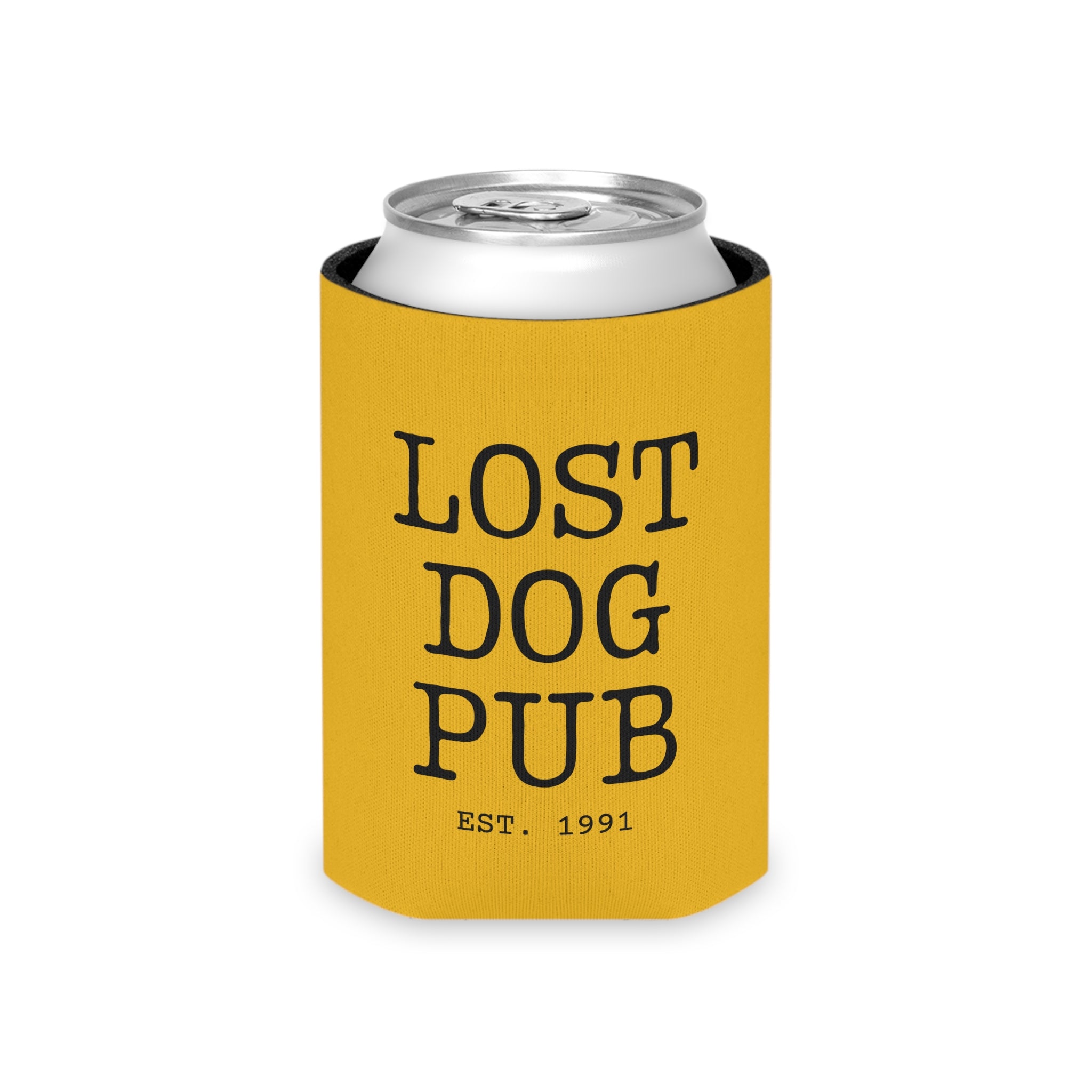 Yellow Blame it on the Dog Retro Koozie
